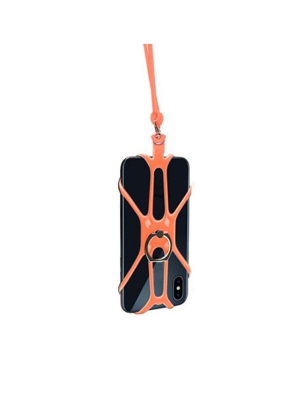 ⭐Cell Phone Lanyard Universal Adaptable Neck Phone Holder Silicone Orange New